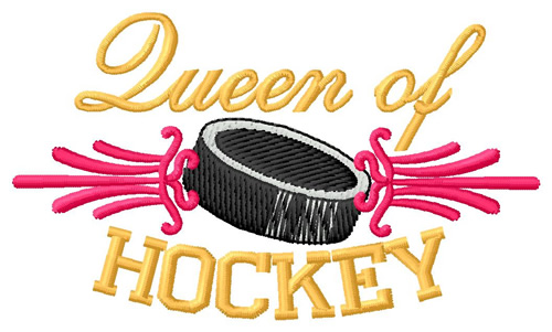 Queen Of Hockey Machine Embroidery Design