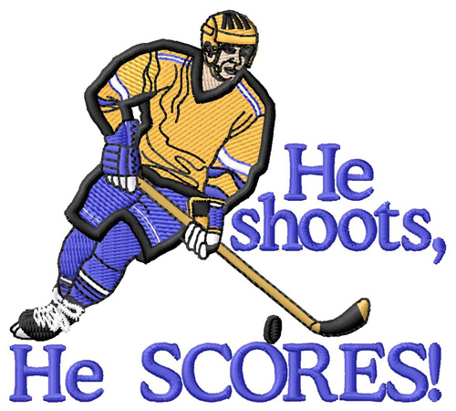 He Shoots He Scores Machine Embroidery Design