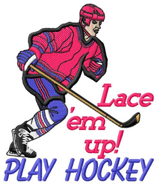 Picture of Play Hockey Machine Embroidery Design