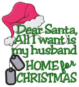 Picture of Husband Home For Christmas Machine Embroidery Design