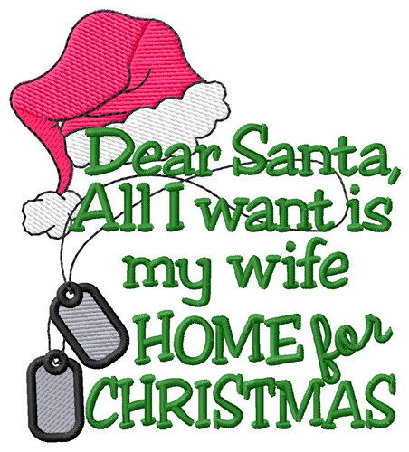 Wife Home For Christmas Machine Embroidery Design