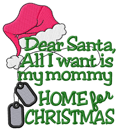 Mommy Home For Christmas Machine Embroidery Design