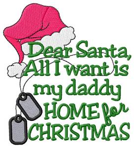 Picture of Daddy Home For Christmas Machine Embroidery Design