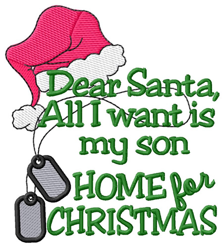 Son Home For Christmas Machine Embroidery Design