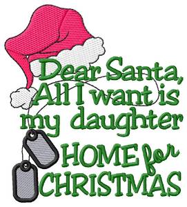 Picture of Daughter Home For Christmas Machine Embroidery Design
