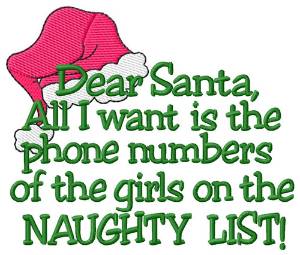 Picture of Naughty List Machine Embroidery Design