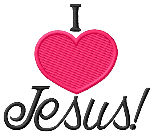 I Love Jesus Machine Embroidery Design
