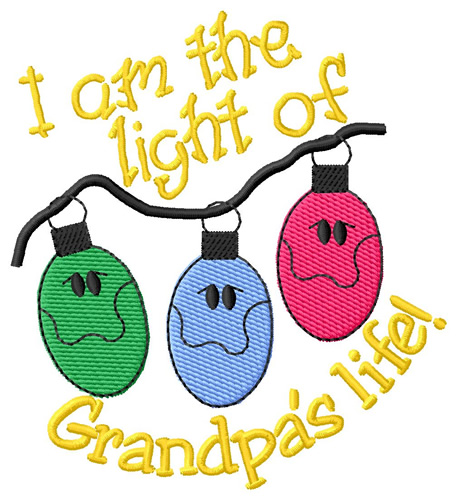 Grandpas Christmas Lights Machine Embroidery Design