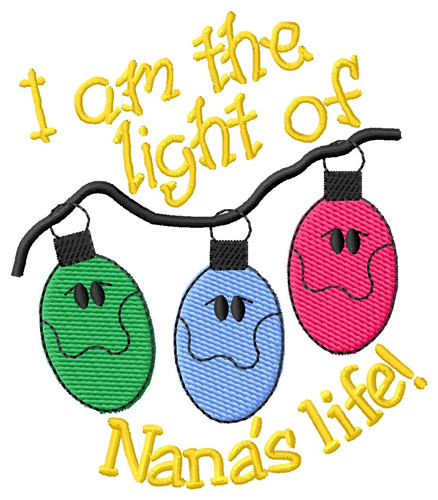 Nanas Christmas Lights Machine Embroidery Design
