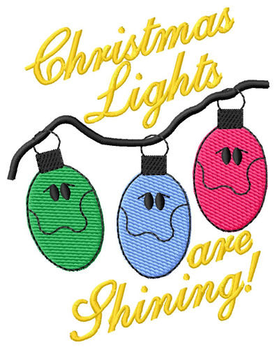 Christmas Lights Machine Embroidery Design