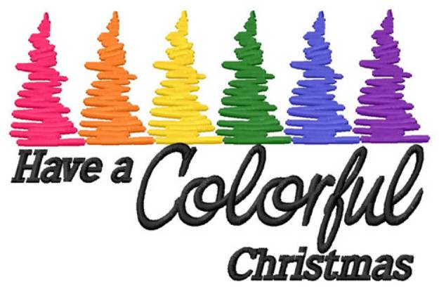 Picture of Colorful Christmas Trees Machine Embroidery Design