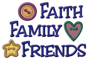 Picture of Faith Family Friends Machine Embroidery Design
