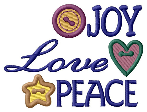 Joy Love Peace Machine Embroidery Design