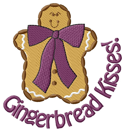 Gingerbread Kisses Machine Embroidery Design