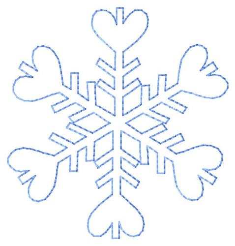 Heart Snowflake Machine Embroidery Design