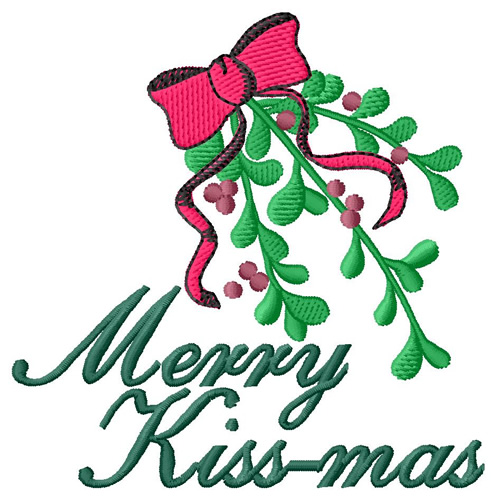 Merry Kiss-mas Machine Embroidery Design