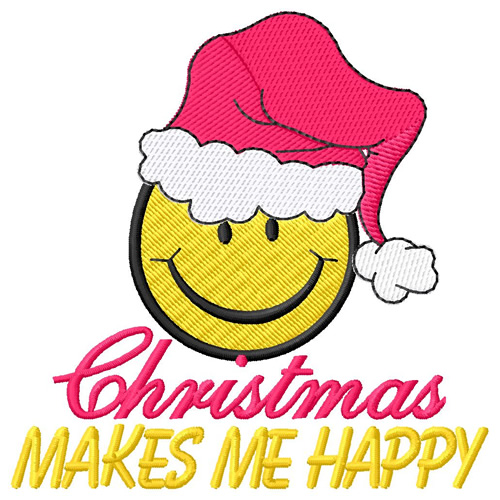 Christmas Makes Me Happy Machine Embroidery Design