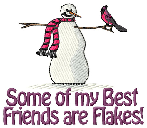 Best Friends Are Flakes Machine Embroidery Design