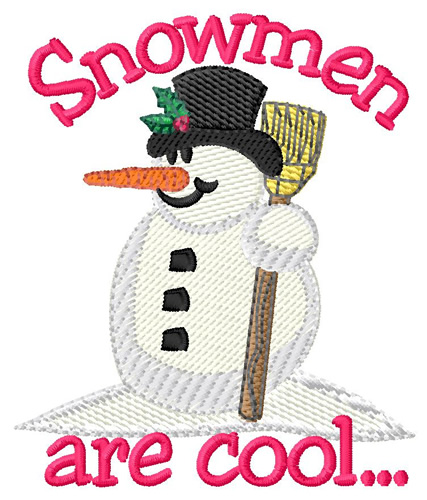 Snowmen Are Cool Machine Embroidery Design