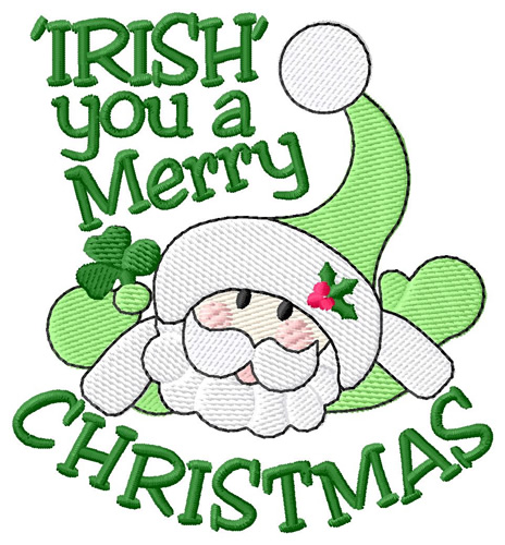 Irish Merry Christmas Machine Embroidery Design