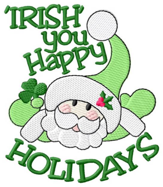 Picture of Irish Happy Holidays Machine Embroidery Design