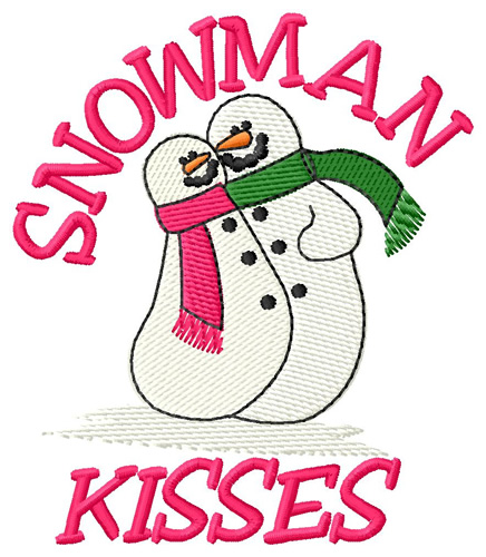 Snowman Kisses Machine Embroidery Design