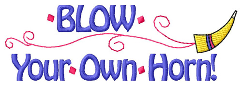 Blow Your Own Horn Machine Embroidery Design