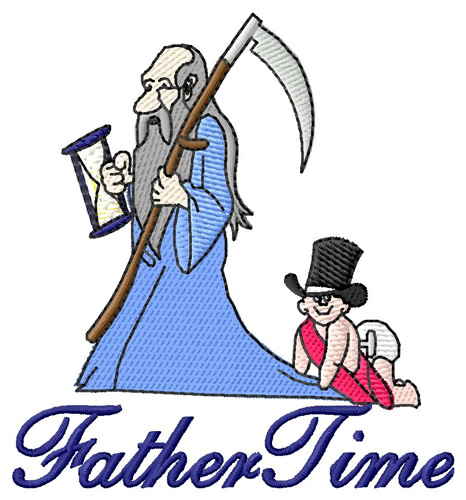 Father Time Machine Embroidery Design