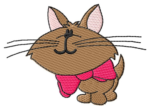 Kitty Machine Embroidery Design