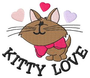 Picture of Kitty Love Machine Embroidery Design