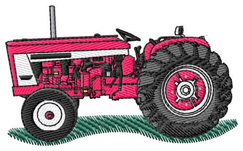 Classic Red Tractor Machine Embroidery Design