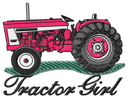 Tractor Girl Machine Embroidery Design