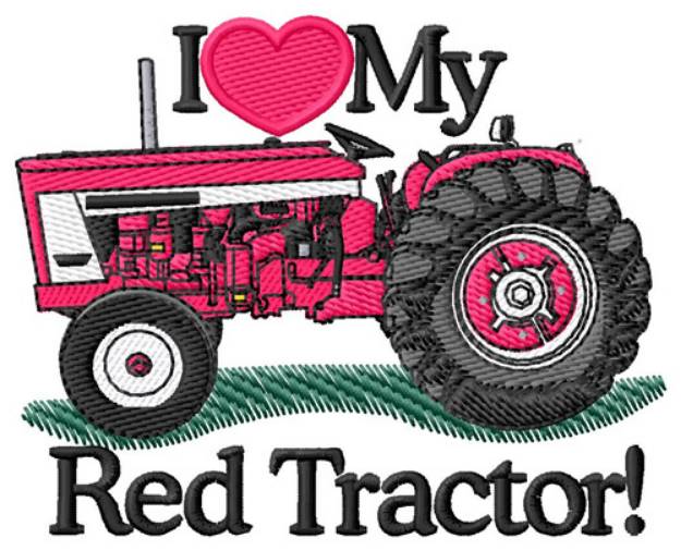 Picture of My Red Tractor Machine Embroidery Design