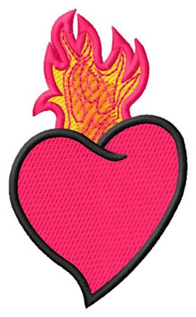 Picture of Flaming Heart Machine Embroidery Design
