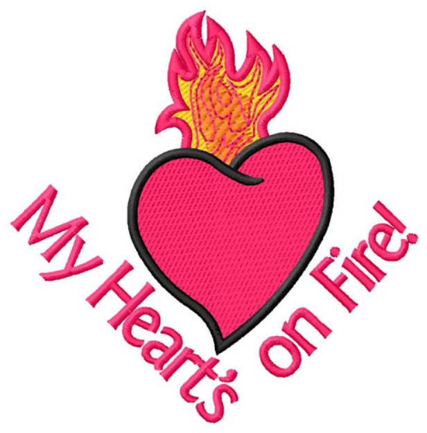 Picture of My Hearts On Fire Machine Embroidery Design