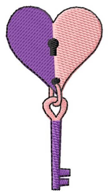 Picture of Heart And Key Machine Embroidery Design