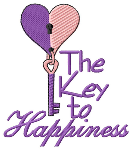 Key To Happiness Machine Embroidery Design