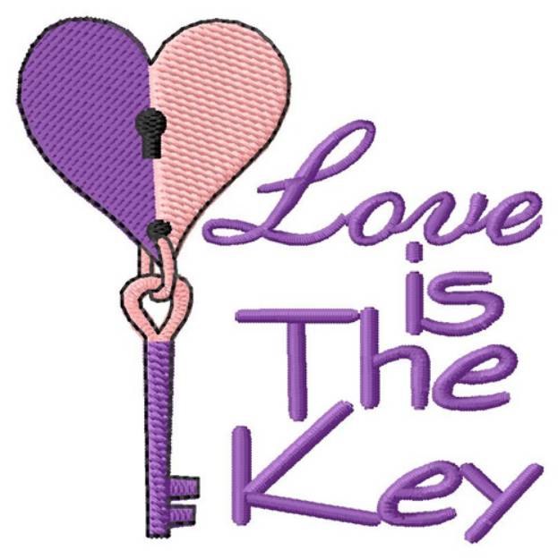 Picture of Love Is The Key Machine Embroidery Design