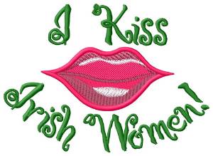 Picture of I Kiss Irish Women Machine Embroidery Design