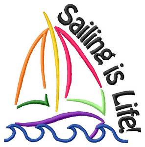 Picture of Sailing iIs Life Machine Embroidery Design