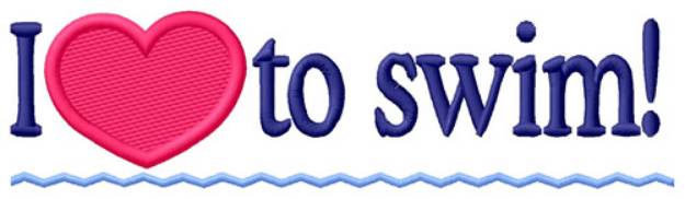 Picture of I Love To Swim Machine Embroidery Design