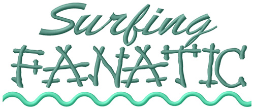 Surfing Fanatic Machine Embroidery Design