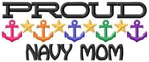 Picture of Proud Navy Mom Machine Embroidery Design