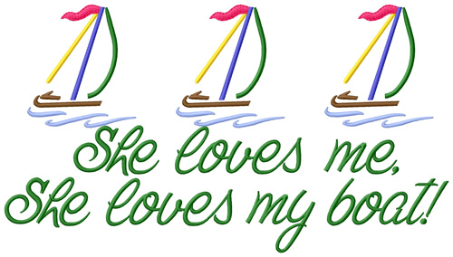 She Loves Me Machine Embroidery Design