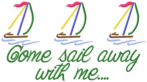 Sail Away With Me Machine Embroidery Design