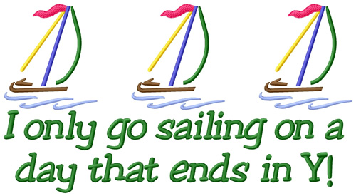 Go Sailing Machine Embroidery Design
