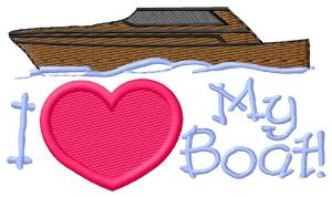 Picture of I Love My Boat Machine Embroidery Design