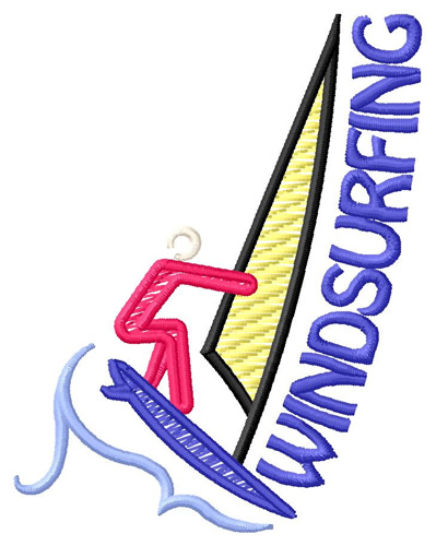 Windsurfing Machine Embroidery Design