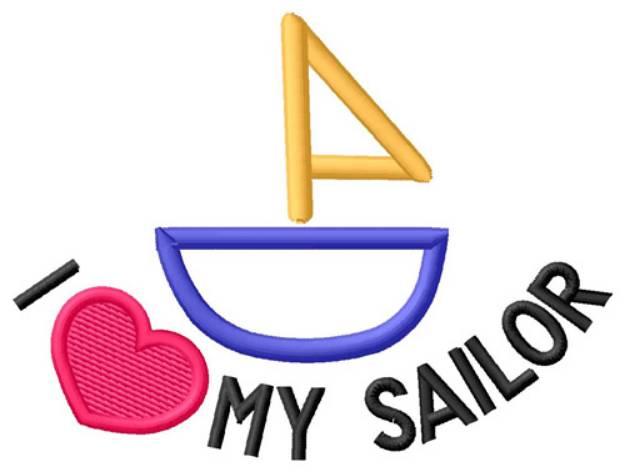 Picture of I Love My Sailor Machine Embroidery Design