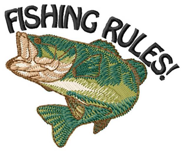 Picture of Fishing Rules Machine Embroidery Design